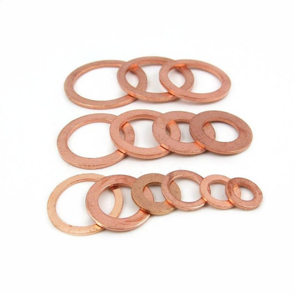 50 stk/100 stk kobberskive flad ringpakning 100 stk. M6X10X1MM 100Pcs M6x10x1mm