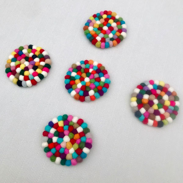 5 stk Runde Filt Ball Coasters Filt Coaster Pads 5 STK 5 STK 5 pcs