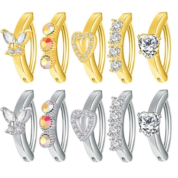 3 Stk Mavestanger Navlestang GULD STYLE-4 STYLE-4 Gold Style-4-Style-4