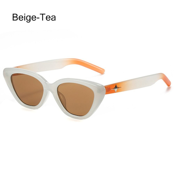 Cat Eye Solglasögon Star Y2K Solglasögon BEIGE-TEA BEIGE-TEA Beige-Tea