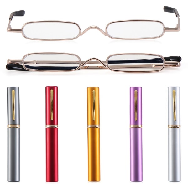 Smal Läsningsglasögon Slim Reading Glasses GULD STYRKAN 2.0X gold Strength 2.0x