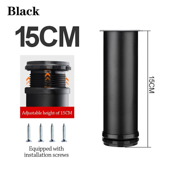 Møbelhjul Fodben SORT 15CM Black 15cm