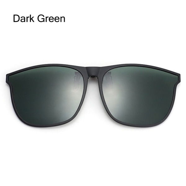 Polariserad Clip On Solglasögon Herr Bilförare Goggle MÖRKGRÖN Dark Green