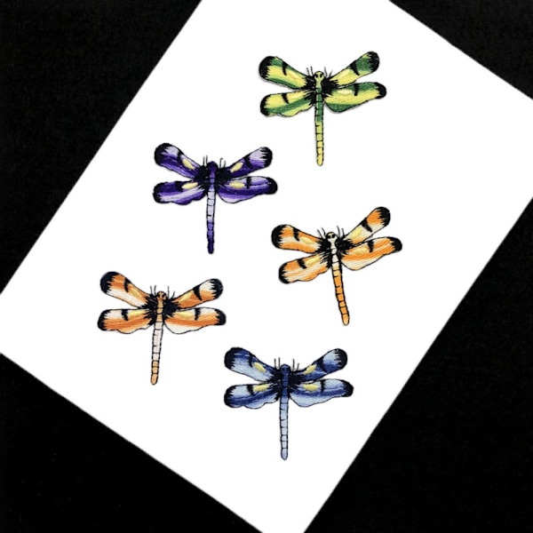 9 kpl Sarjakuva Dragonfly Brodeerattu Patch Animal Shape Silitys päällä