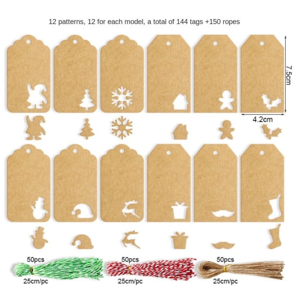 48/96/144 stk Gaveetiketter Gaveindpakning 144 STK TAGS 144 STK TAGS 144pcs tags
