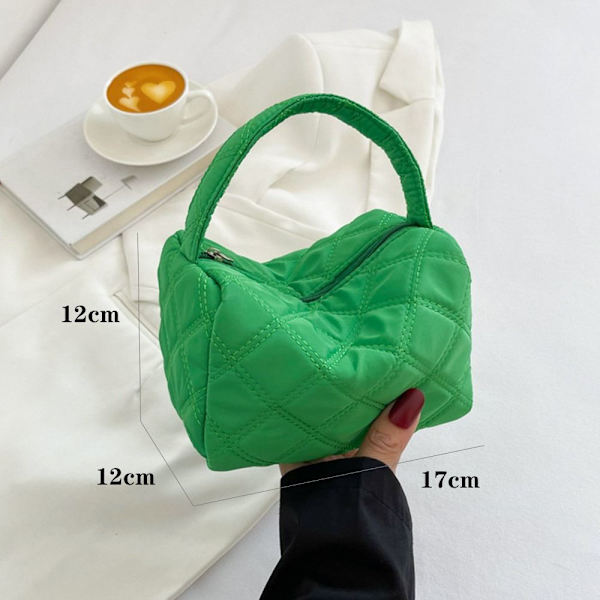 Quiltet mulepose Plaid håndtasker GRØN green