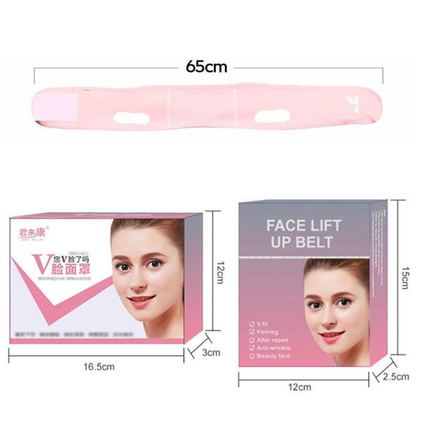 V-line Face Chin Cheek V-Line Lifting Belt Ansiktslyftande bandage pink