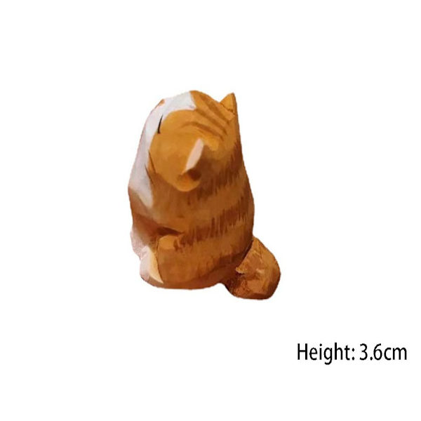 2 kpl Orange Cat Figurine Orange Cat Wood Carving 2 KPL 2 KPL 2 pcs
