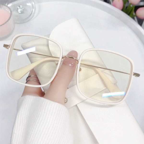 Anti-Blue Light Glasses Square Eyeglasses BEIGE Beige