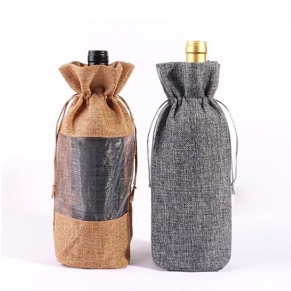 2 Stk Vinflaskecover Snørebundtpose KAFFE coffee