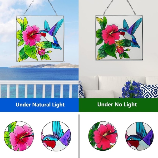 Kreativt interiørfargeanheng Hummingbird-farget vindu