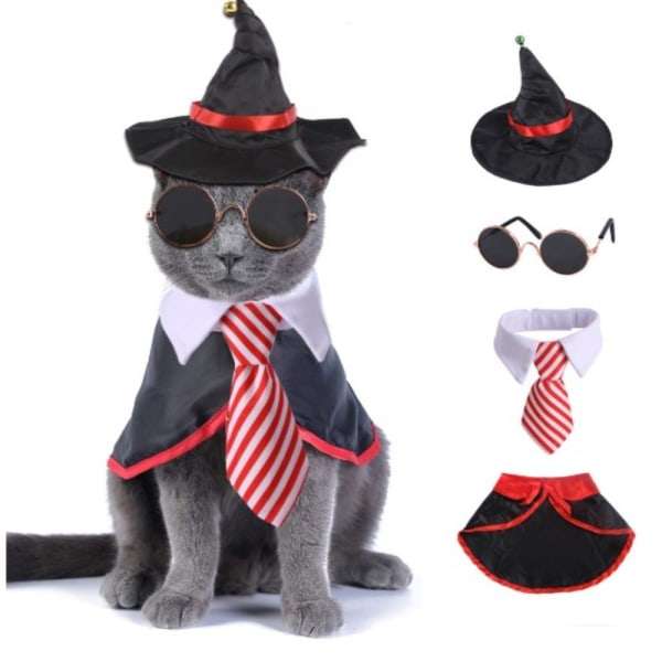 Pet Decor Halloween Pet Dog Cosplay -asu LRED-3PCS-B LRed-3pcs-B