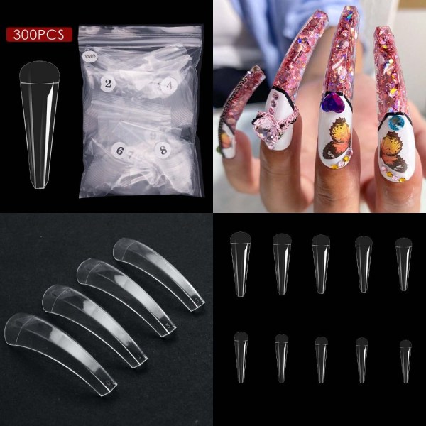 False Nails Transparent Nagelplatta 300ST 300ST 300pcs