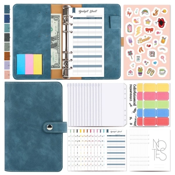 Savings Challenge Binder Planner Muistikirja SININEN blue