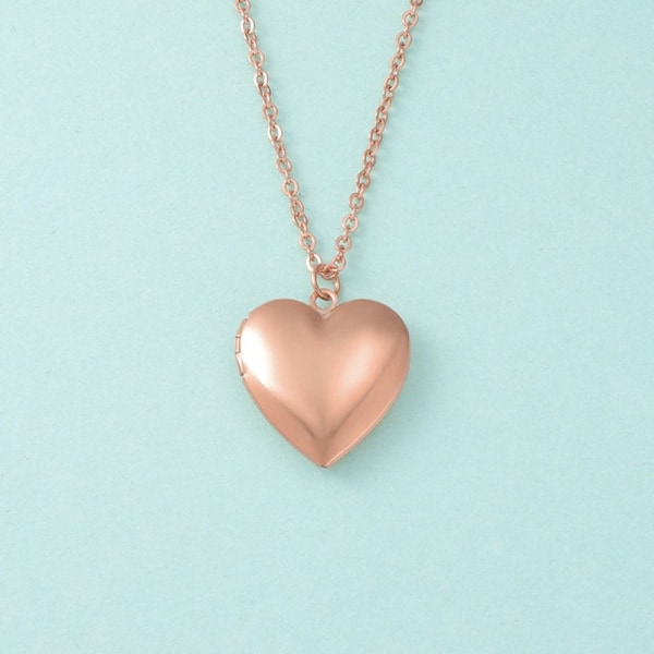 2ST Halsband Foto Bild Medaljong ROSE GULD Rose Gold