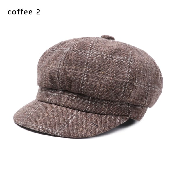 Åttekantede luer Luer Maler Newsboy Capser Dame Beret KAFFE 2 coffee 2