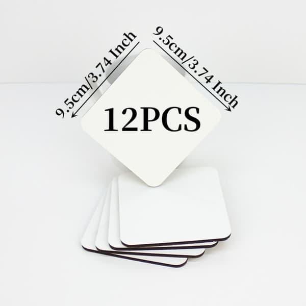 12PCS Sublimation Square Coaster Cork Coasters MDF Coasters