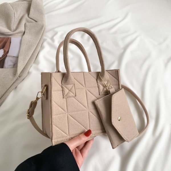 Skulderveske Liten Firkantet Veske KHAKI Khaki