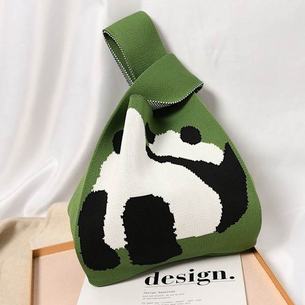 Strikk håndveske Tote Bag GRØNN green