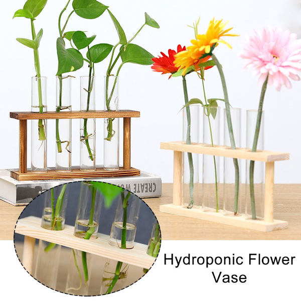 Hydroponisk blomvas provrörsbehållare dark brown