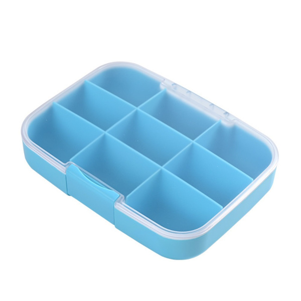 Weekly Pill Box Medicin Dispenser BLÅ blue