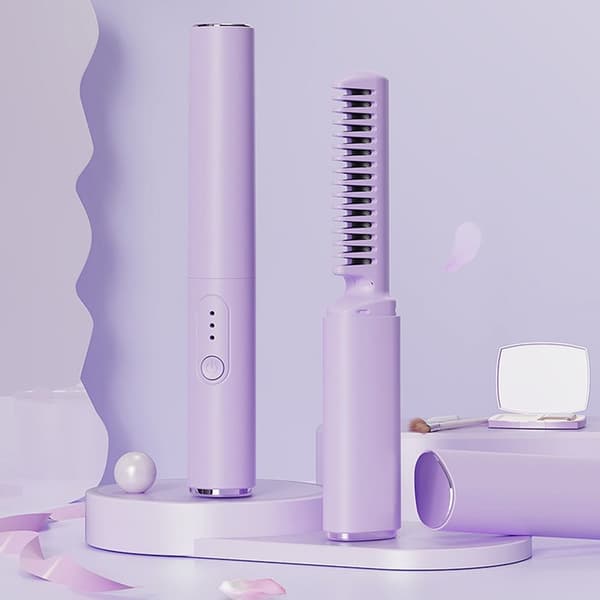 Retting Curling Brush Hår Hot Comb BLÅ blue