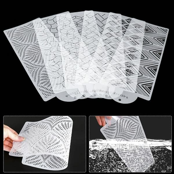 3 stk Cake Mesh-stempler Sjablonger Preging 5 5 5