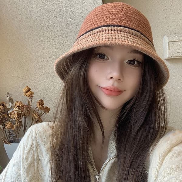 Kontraststrikket hue Fisherman Hat E E E