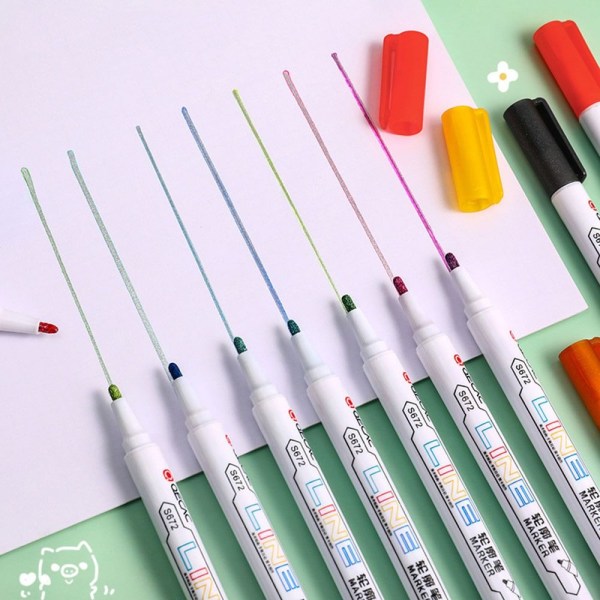 Double Line Outline Pen Marker Pen 8-COLOR 8-COLOR 8-Color