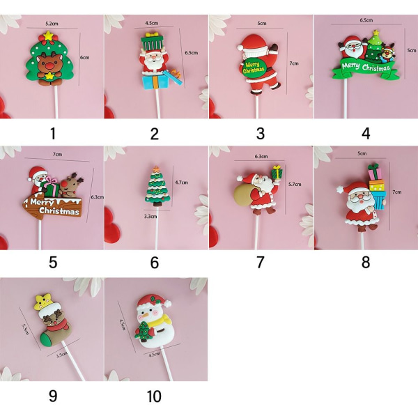 1/5 STK Christmas Cake Toppers Glædelig jul 3 3 3