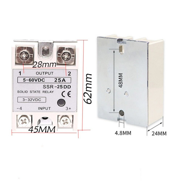 Enkeltfaset Solid State-relæ DC-styret AC
