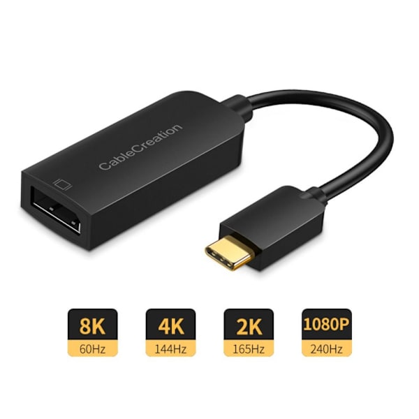 Adapter USB C til DP1.4 Kabelomformer