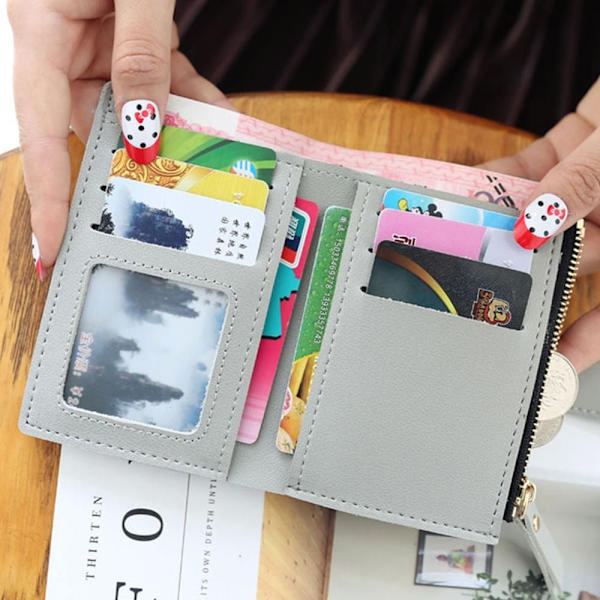 Dame Kort Tegnebog Kvinders Clutch Taske SORT Black