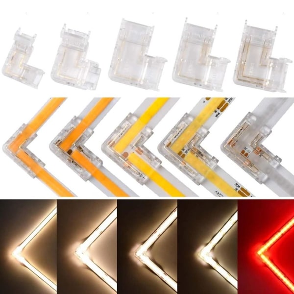 5 STK LED Strip spenner Lys Strip Festeklips 2PIN 5MM 2PIN 5MM 2PIN 5MM