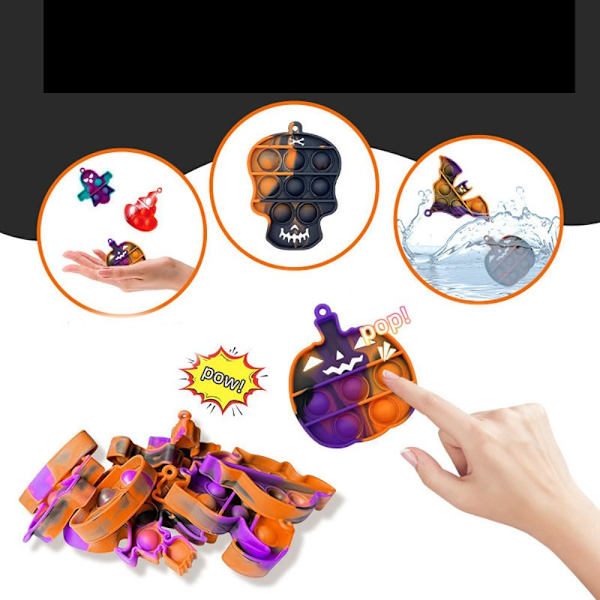12 st Halloween Pop Fidget Toys Pack, Mini Push Bubble Toy 7 7