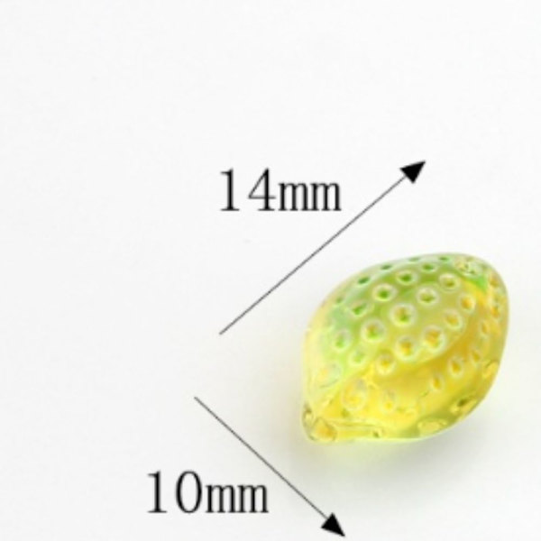 100 st Gula Citronberlocker Handgjorda Lampwork Resin Citronberlocker