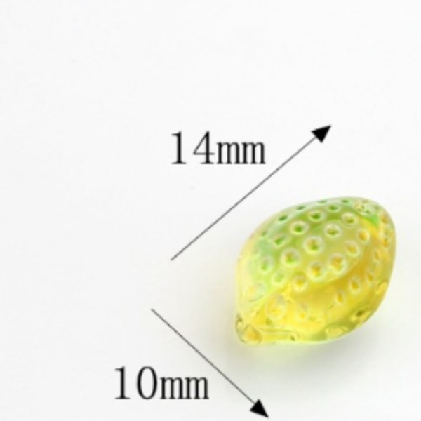 100 stk. Gul Citron Charms Håndlavede Lampwork Resin Citron Charms