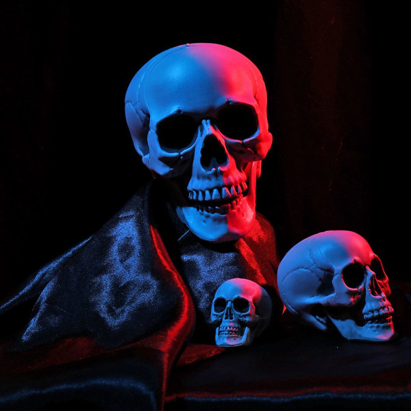 1 ST Skull Head Mänskligt skelett Halloween rekvisita 4X5X8CM 4x5x8cm