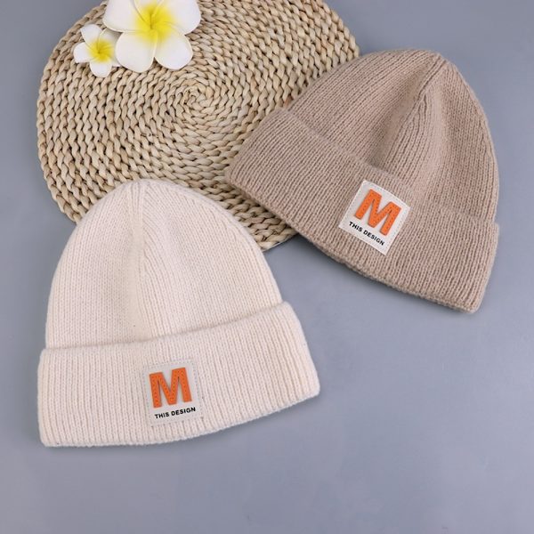 Brev Strikket Hue Pullover Hat PINK pink