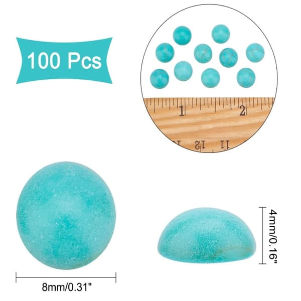 Syntetisk turkis Gemstone Flat Back Stone Flatbacks Dome
