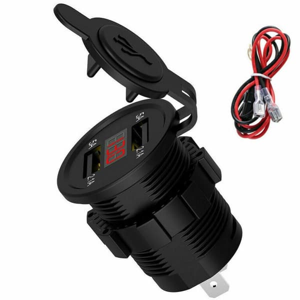 Biloplader 2-vejs dobbeltadapter RØD red