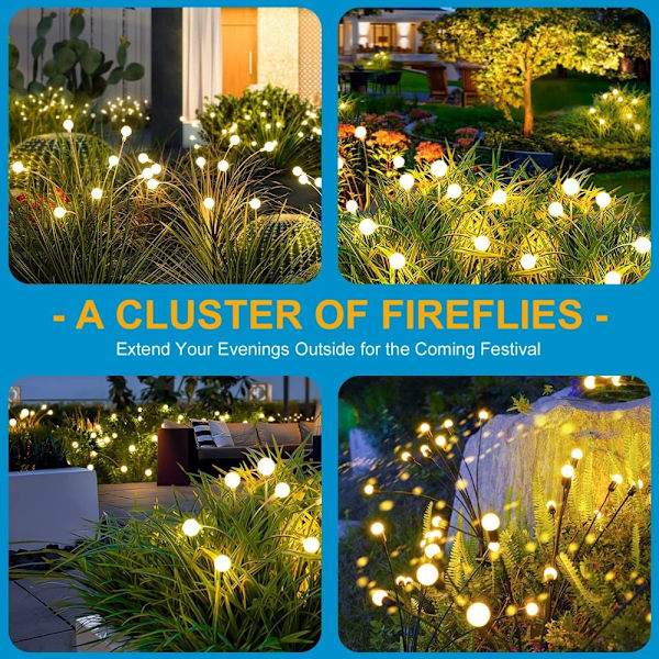 Firefly Lights LED Solar Powered FARGET LYS 10 LIGHTS4 4 colored light 10 lights4-4