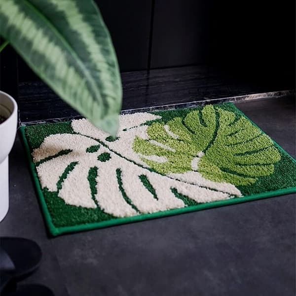 Leaf Rug Leaf Bath Mat Leaf Kylpyhuonematto