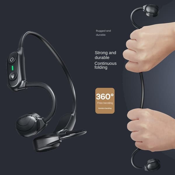 Bone Conduction Hodetelefon Open Ear Wireless Bluetooth 5.0 black