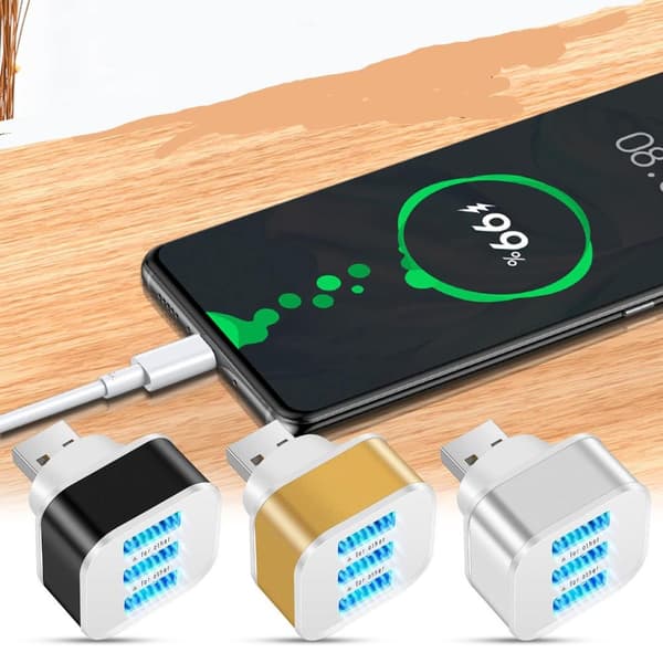 USB 2.0 Hub Mobilladdare SILVER silver