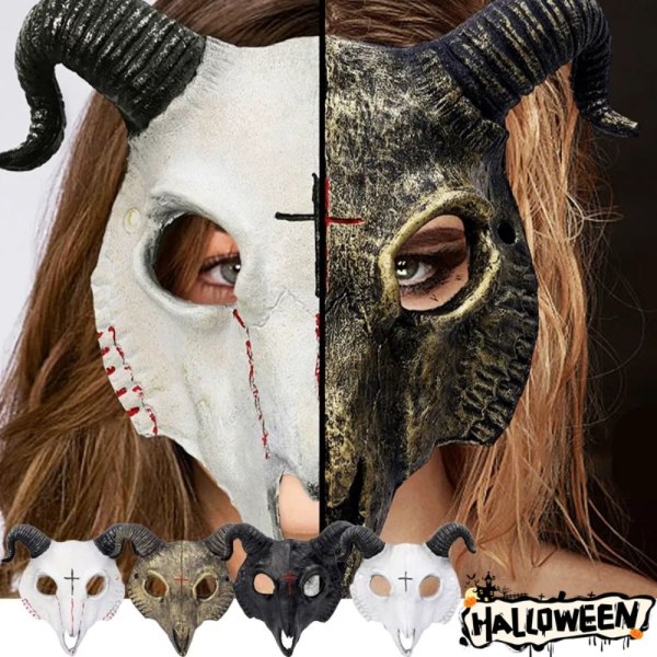 Goat Skull Masks Demon Animal Skjelettmaske 02 02 02