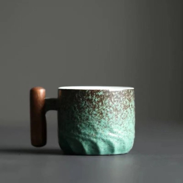 Keramisk Retro kaffekopp filter temugg BLÅ blue