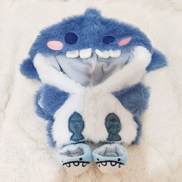 Dukketøj Cartoon Shark Coat PINK COAT SKO BUKSER COAT pink coat shoes pants-coat shoes pants