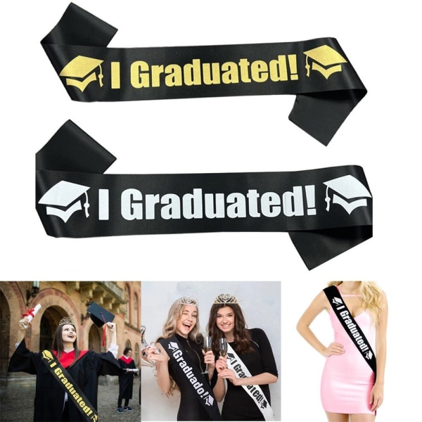 2023 Graduation Sash Graduated Satin GULD Gold