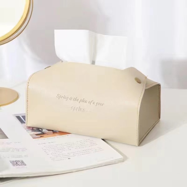 Skinnvevsholder Vevsoppbevaringsboks BEIGE beige